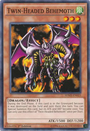 Twin Headed Behemoth SDMY EN023 Common 1st Edition Structure Deck Yugi Muto SDMY Twin Headed Behemoth SDMY EN023 Common 1st Edition Structure Deck Yugi Muto SDMY