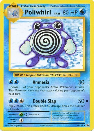 Pokemon card Poliwhirl lv.28 24/108 Stage 1 Uncommon Water Mint 