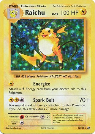 Raichu Xy Evolutions Pokemon Trollandtoad