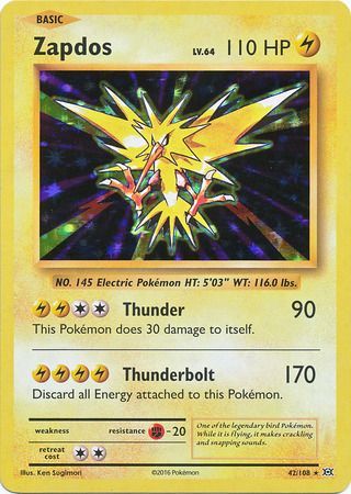 Card Zapdos-EX 48/135 da coleção Plasma Storm