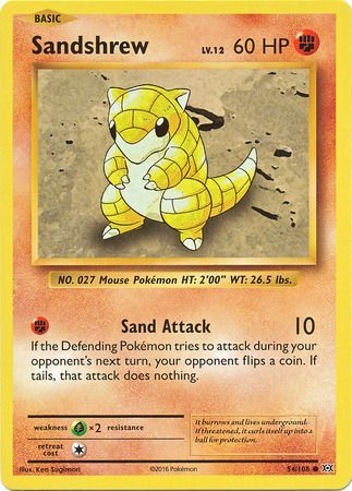 Sandshrew 54/108 Reverse Holo Common X-Y Evolutions Pokemon Card MINT 