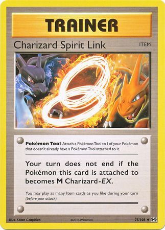 Pokemon XY EVOLUTIONS CHARIZARD SPIRIT LINK 75/108 REVERSE