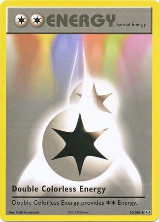 POKEMON EVOLUTIONS 90/108 REVERSE HOLO CARD DOUBLE COLORLESS ENERGY 