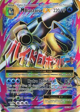 Pokemon Card Mega M BLASTOISE EX 102/108 XY Evolutions Holo Full Art NM