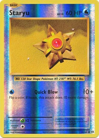 Details about   Pokemon Card XY Evolutions 30/108 Staryu Reverse Holo Shiny MINT *