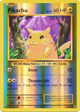 Pikachu Non-Holo Pokemon Card Evolutions 35/108 Great Condition 