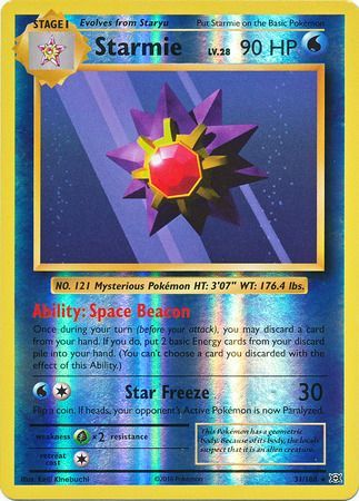 Starmie 31/108 Evolutions Reverse Holo Mint Pokemon Card