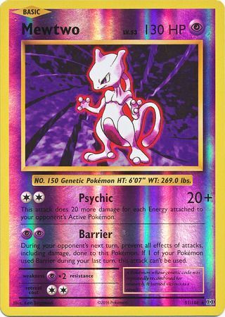 Pokémon - Mewtwo-EX (52/108) - Evoluções XY - Holo 