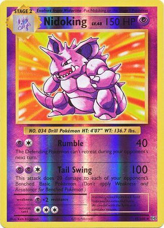 Nidoking HOLO RARE 45/108 Pokemon TCG XY Evolutions Card NM Shiny foil 