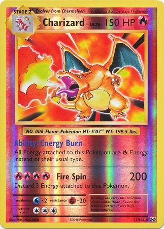  Pokemon - Charizard (11/108) - XY Evolutions - Reverse