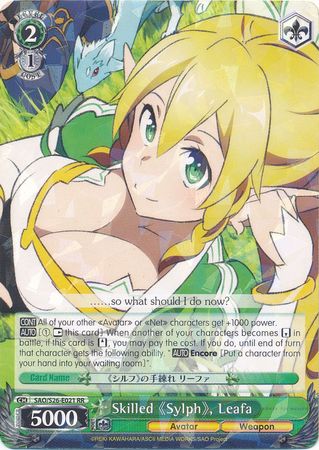 Skilled Sylph Leafa SAO S26 E021 Double Rare RR Skilled Sylph Leafa SAO S26 E021 Double Rare RR