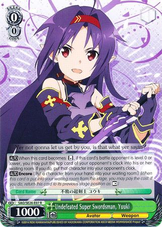 Undefeated Super Swordsman Yuuki SAO SE26 E07 Rare R Undefeated Super Swordsman Yuuki SAO SE26 E07 Rare R