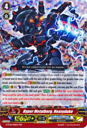 Hyper Metalborg Heavyduke G FC01 016EN Triple Rare RRR Hyper Metalborg Heavyduke G FC01 016EN Triple Rare RRR