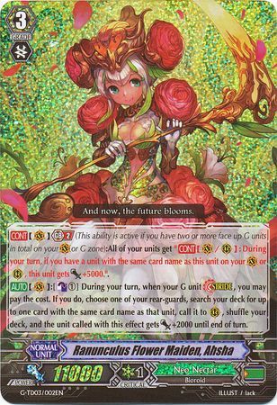 Ranunculus Flower Maiden Ahsha G TD03 002EN Triple Rare RRR Ranunculus Flower Maiden Ahsha G TD03 002EN Triple Rare RRR