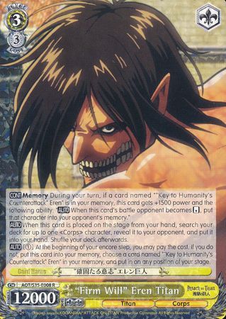 Firm Will Eren Titan AOT S35 E008 Rare R Firm Will Eren Titan AOT S35 E008 Rare R