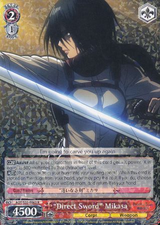 Direct Sword Mikasa AOT S35 E063 Rare R Direct Sword Mikasa AOT S35 E063 Rare R