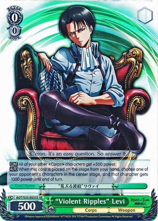 Violent Ripples Levi AOT S35 E033S Special Rare SR Violent Ripples Levi AOT S35 E033S Special Rare SR