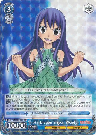 Sky Dragon Slayer Wendy FT EN S02 069 Double Rare RR Weiss Schwarz Fairy Tail Ver E Booster Set Sky Dragon Slayer Wendy FT EN S02 069 Double Rare RR Weiss Schwarz Fairy Tail Ver E Booster Set