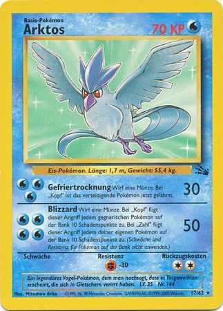 Arktos Articuno 17 62 Rare Fossil German Other Non English Pokemon Singles Arktos Articuno 17 62 Rare Fossil German Other Non English Pokemon Singles