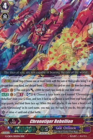 Chronotiger Rebellion G CB04 002EN Triple Rare RRR Chronotiger Rebellion G CB04 002EN Triple Rare RRR