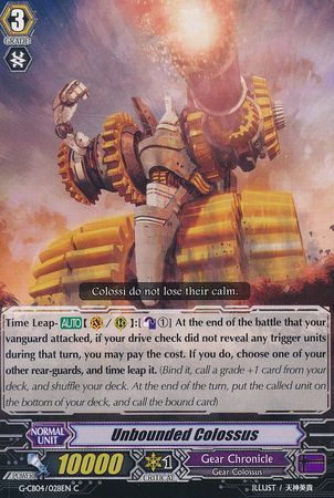 Unbounded Colossus G CB04 028EN Common C G Clan Booster 4 Gear of Fate Singles Unbounded Colossus G CB04 028EN Common C G Clan Booster 4 Gear of Fate Singles