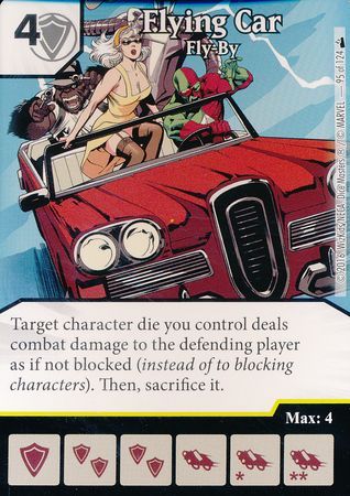 FLY-BY 95 Deadpool Dice Masters Rare FLYING CAR 