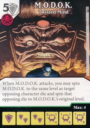 TWISTED MIND CARD & DICE DICE MASTERS DEADPOOL UNCOMMON #63 M.O.D.O.K 