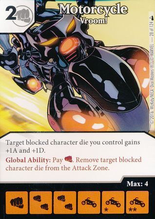 Motorcycle Vroom 28 124 Common Marvel Dice Masters Deadpool Singles Motorcycle Vroom 28 124 Common Marvel Dice Masters Deadpool Singles