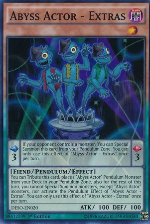 Abyss Actor Extras DESO EN020 Super Rare 1st Edition Abyss Actor Extras DESO EN020 Super Rare 1st Edition