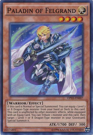 Paladin of Felgrand OP03 EN007 Super Rare OTS Tournament Pack 3 OP03 Paladin of Felgrand OP03 EN007 Super Rare OTS Tournament Pack 3 OP03