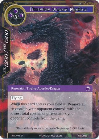 Dimension Dragon Nidhogg LEL 035 Super Rare Force of Will Legacy Lost Singles Dimension Dragon Nidhogg LEL 035 Super Rare Force of Will Legacy Lost Singles