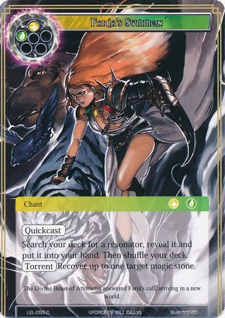 Faria s Summon LEL 055 Common Force of Will Legacy Lost Singles Faria s Summon LEL 055 Common Force of Will Legacy Lost Singles