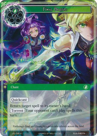 Final Breeze LEL 026 Rare Foil Force of Will Legacy Lost Foil Singles Final Breeze LEL 026 Rare Foil Force of Will Legacy Lost Foil Singles