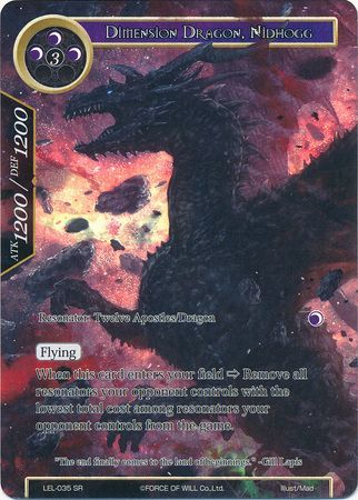Dimension Dragon Nidhogg LEL 035 Full Art Super Rare Dimension Dragon Nidhogg LEL 035 Full Art Super Rare