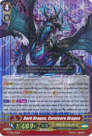 Dark Dragon Carnivore Dragon G TD10 001EN Foil G Trial Deck 10 Ritual of Dragon Sorcery Singles Dark Dragon Carnivore Dragon G TD10 001EN Foil G Trial Deck 10 Ritual of Dragon Sorcery Singles