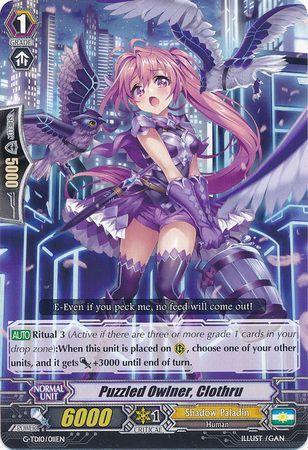 Puzzled Owlner Clothru G TD10 011EN G Trial Deck 10 Ritual of Dragon Sorcery Singles Puzzled Owlner Clothru G TD10 011EN G Trial Deck 10 Ritual of Dragon Sorcery Singles