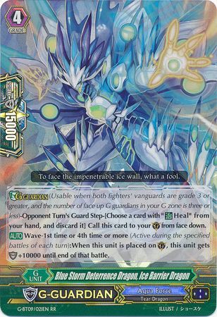 Blue Storm Deterrence Dragon Ice Barrier Dragon G BT09 021EN Double Rare RR G Booster Set 9 Divine Dragon Caper Singles Blue Storm Deterrence Dragon Ice Barrier Dragon G BT09 021EN Double Rare RR G Booster Set 9 Divine Dragon Caper Singles