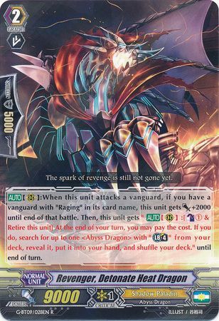 Revenger Detonate Heat Dragon G BT09 028EN Rare R Revenger Detonate Heat Dragon G BT09 028EN Rare R