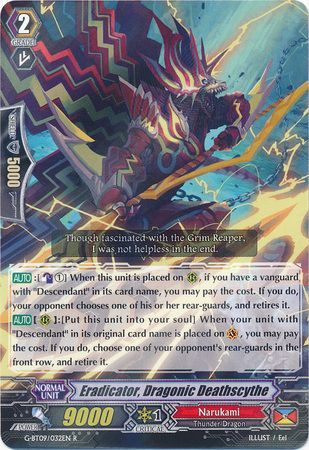 Eradicator Dragonic Deathscythe G BT09 032EN Rare R G Booster Set 9 Divine Dragon Caper Singles Eradicator Dragonic Deathscythe G BT09 032EN Rare R G Booster Set 9 Divine Dragon Caper Singles