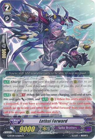 Lethal Forward G BT09 036EN Rare R Lethal Forward G BT09 036EN Rare R