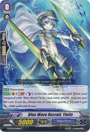 Blue Wave Recruit Yiotis G BT09 099EN Common C G Booster Set 9 Divine Dragon Caper Singles Blue Wave Recruit Yiotis G BT09 099EN Common C G Booster Set 9 Divine Dragon Caper Singles