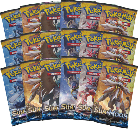 Sun Moon 18 Booster Pack Lot Pokemon Pokemon Lots Bundles Sun Moon 18 Booster Pack Lot Pokemon Pokemon Lots Bundles