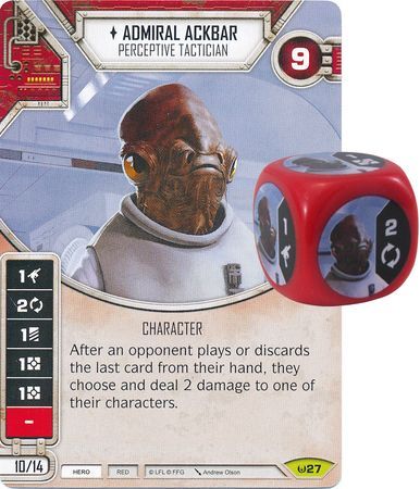 Admiral Ackbar Perceptive Tactician 27 Rare Includes Premium Die Admiral Ackbar Perceptive Tactician 27 Rare Includes Premium Die