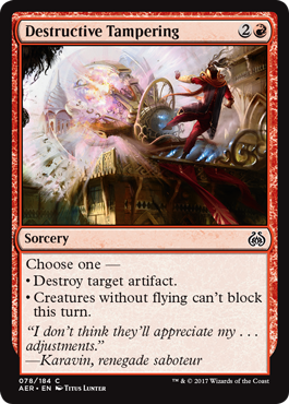 Destructive Tampering 078 184 Aether Revolt Singles Destructive Tampering 078 184 Aether Revolt Singles