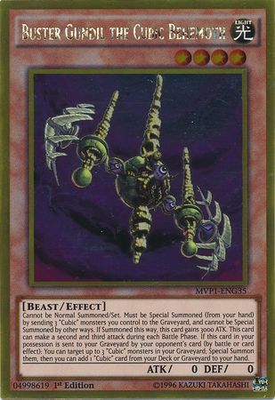 Buster Gundil the Cubic Behemoth MVP1 ENG35 Gold Rare 1st Edition Buster Gundil the Cubic Behemoth MVP1 ENG35 Gold Rare 1st Edition