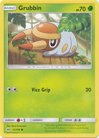 Grubbin 13 149 Common Sun Moon Base Set Singles Grubbin 13 149 Common Sun Moon Base Set Singles