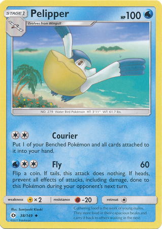 Pelipper 38 149 Uncommon Sun Moon Base Set Singles Pelipper 38 149 Uncommon Sun Moon Base Set Singles