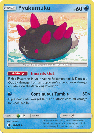 Pyukumuku 47 149 Uncommon Sun Moon Base Set Singles Pyukumuku 47 149 Uncommon Sun Moon Base Set Singles