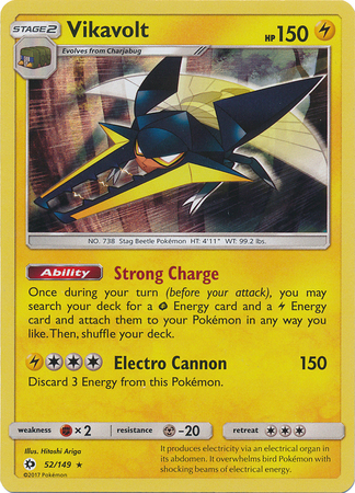 Vikavolt 52 149 Holo Rare Sun Moon Base Set Singles Vikavolt 52 149 Holo Rare Sun Moon Base Set Singles