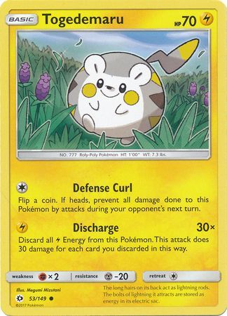 Togedemaru 53 149 Common Sun Moon Base Set Singles Togedemaru 53 149 Common Sun Moon Base Set Singles